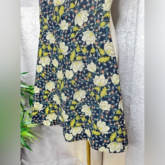 Zara Vintage Floral Print Sleeveless Mini Dress in Black & Green Sz XS - Picture 4 of 10